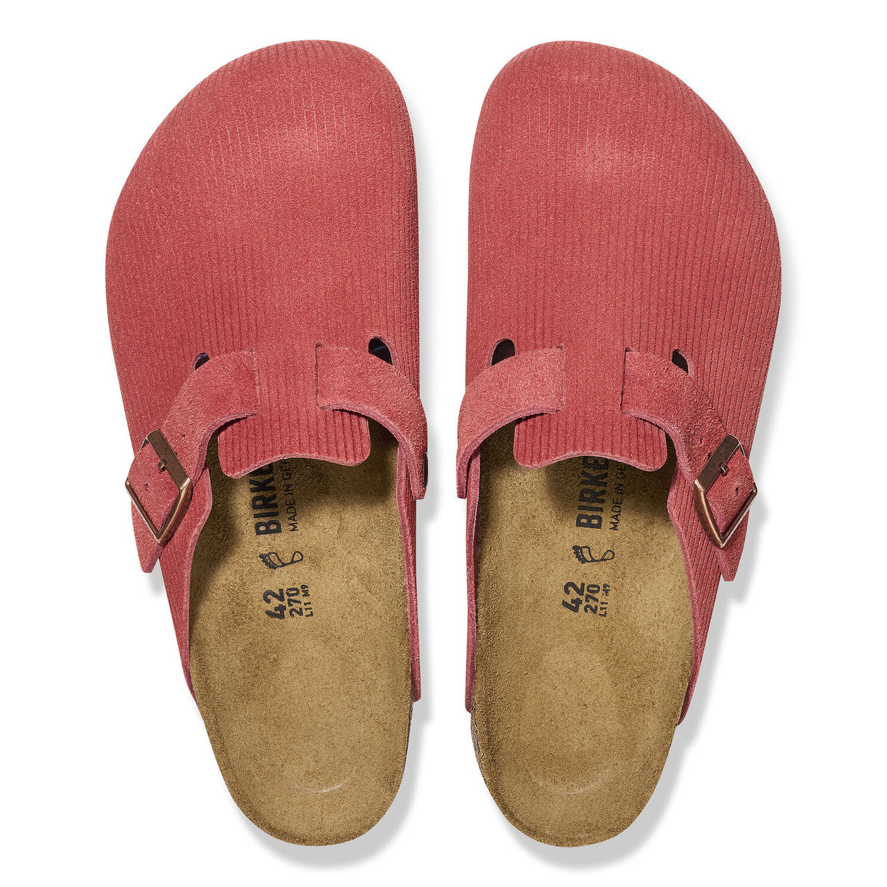 Boston Classic Footbed : Sienna Red Corduroy