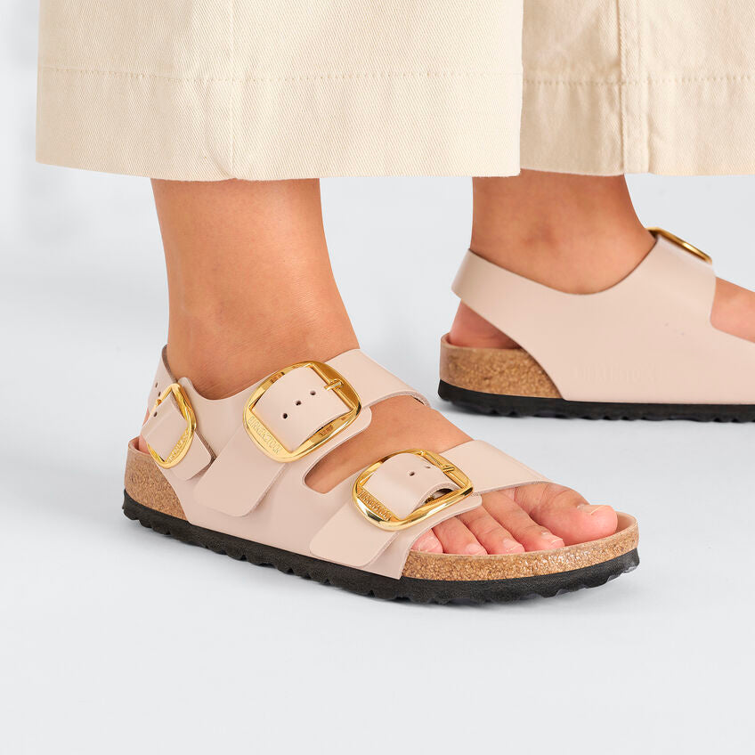 Milano Classic Footbed : Big Buckle High Shine Beige