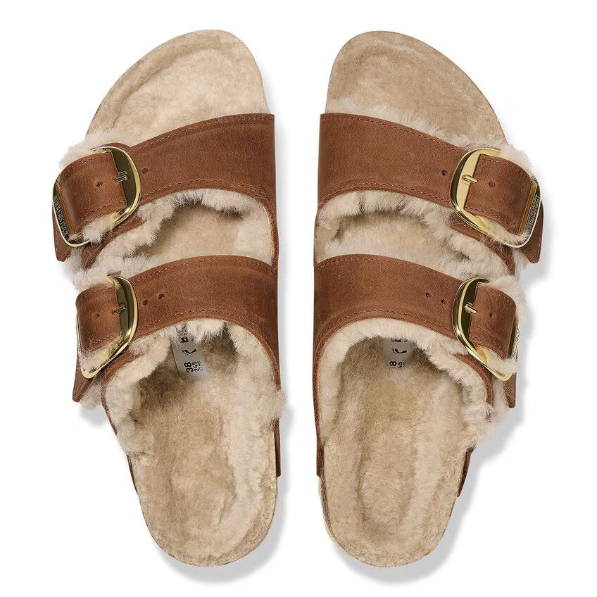 Arizona Big Buckle : Shearling Cognac – Complete Birkenstock