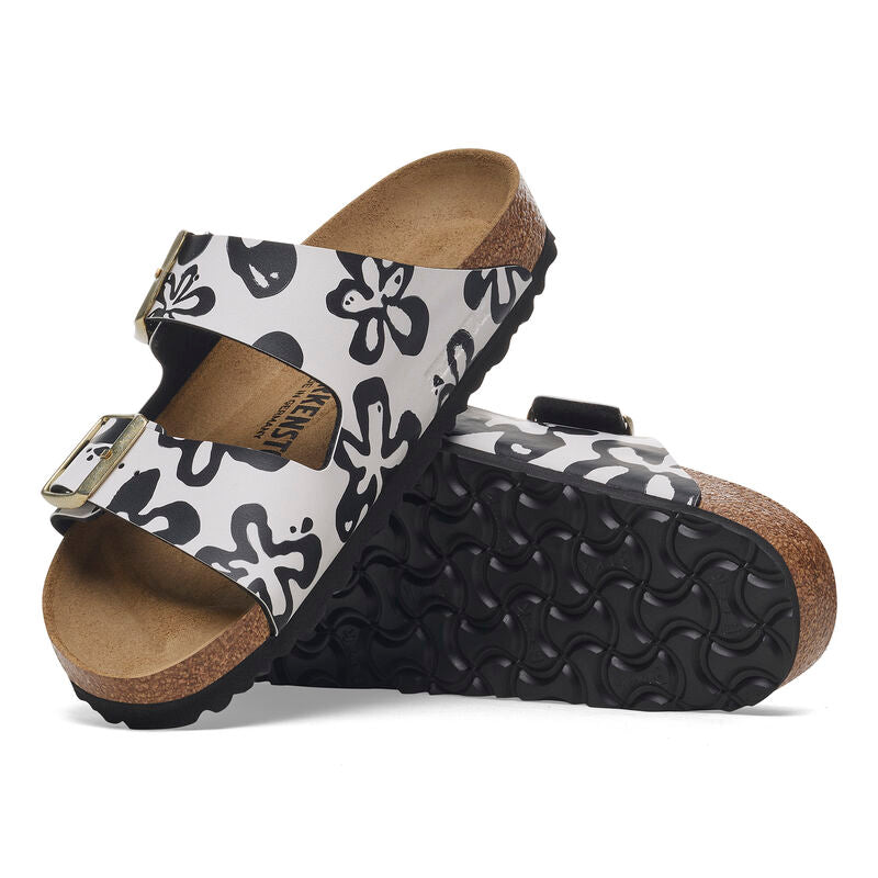 Arizona Classic Footbed : Blooms White/Black