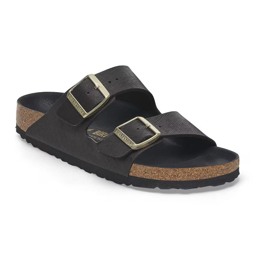 Arizona Classic Footbed : Saffiano Black/Gold
