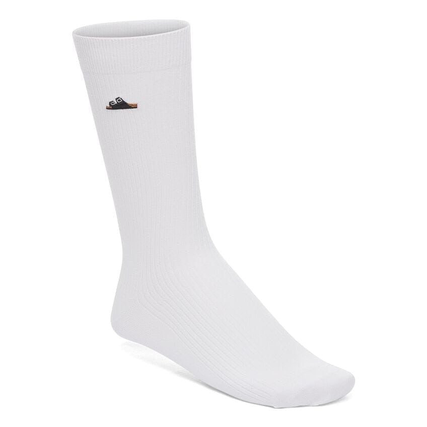 Cotton Ribbed Sock : White