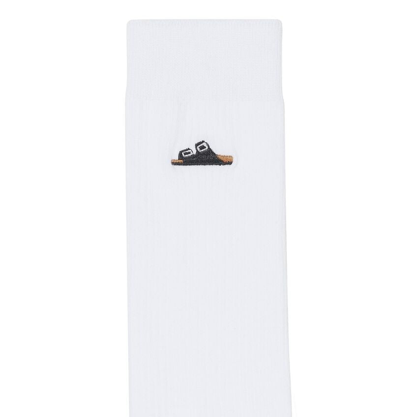 Cotton Ribbed Sock : White