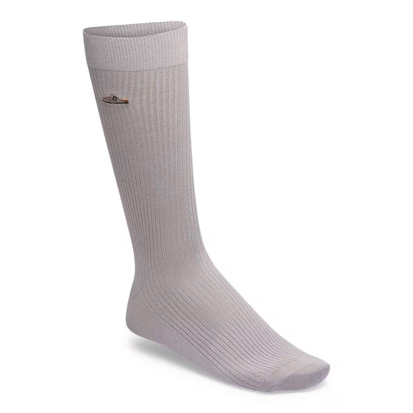 Cotton Ribbed Sock : Stone Coin