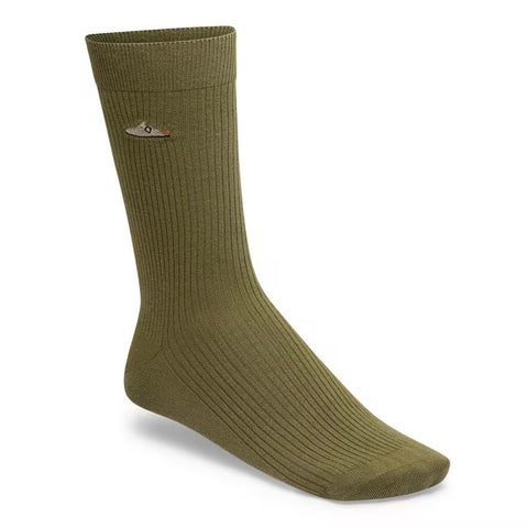 Cotton Ribbed Sock : Pine Green