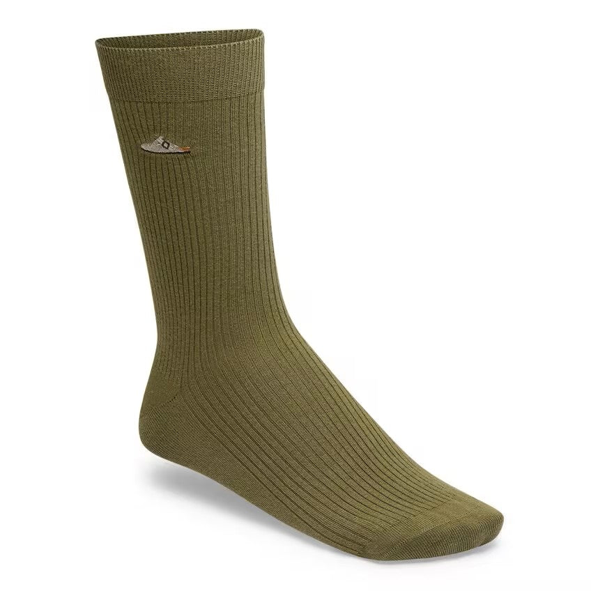 Cotton Ribbed Sock : Pine Green