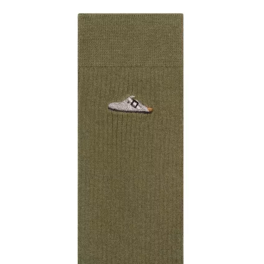 Cotton Ribbed Sock : Pine Green