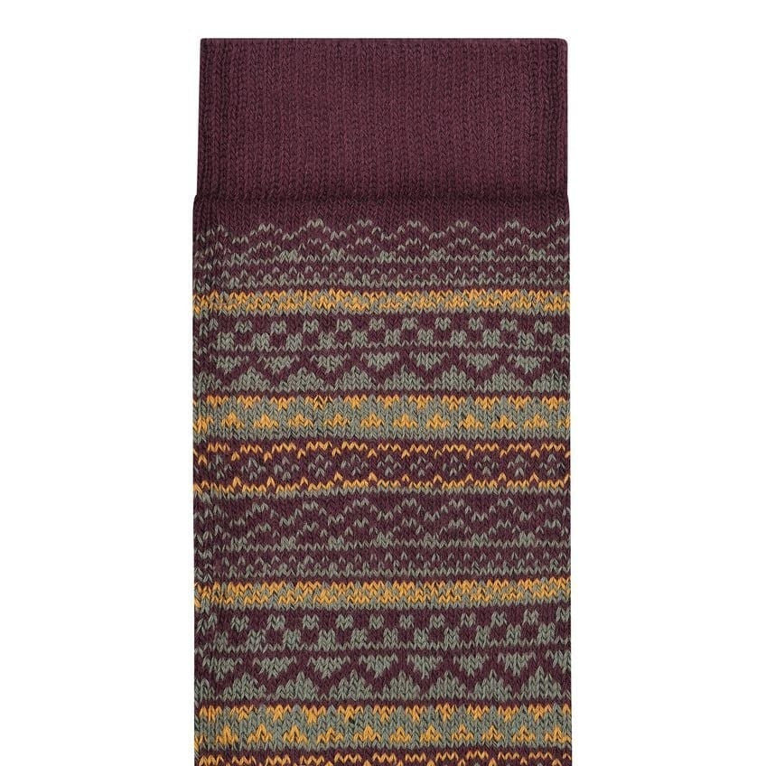 Cotton Pattern Sock : Zinfandel