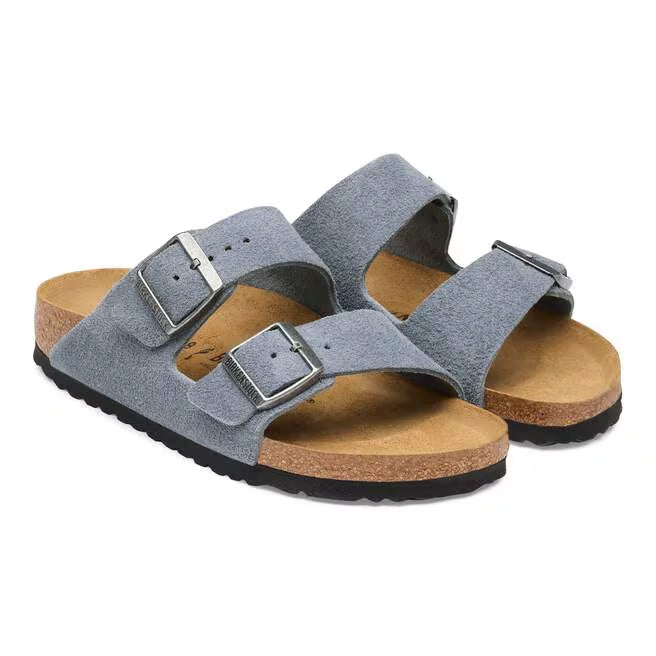 Arizona Classic Footbed : Stone Blue Suede