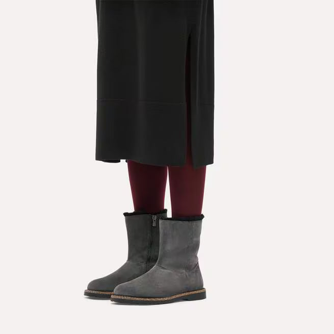 Uppsala Shearling Zip : Charcoal