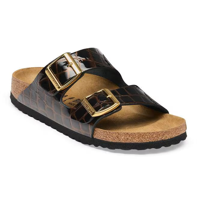 Arizona Classic Footbed : Embossed Black Croc
