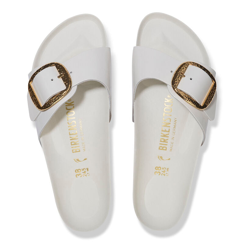 Madrid Hammered Big Buckle : High Shine Antique White