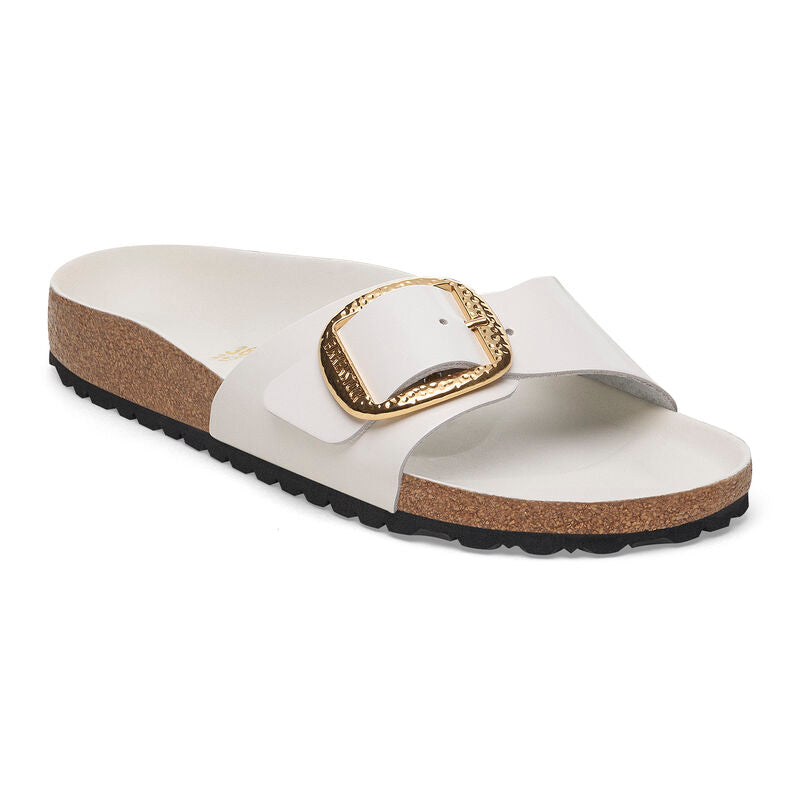 Madrid Hammered Big Buckle : High Shine Antique White