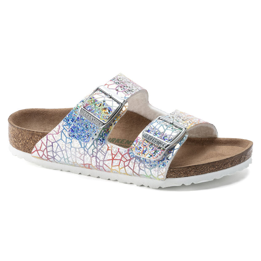 Birkenstock arizona deals hologram silver