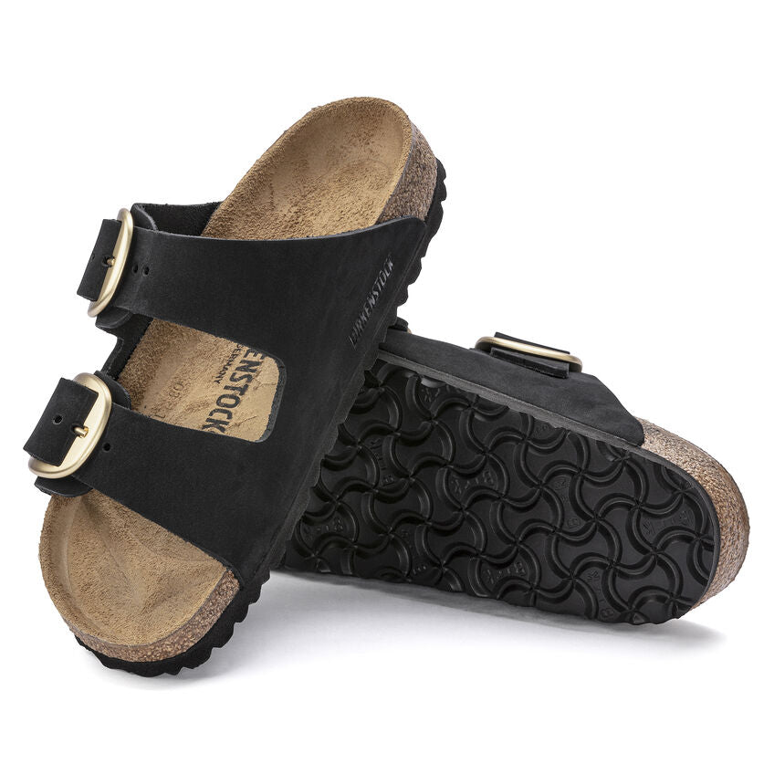 Arizona Classic Footbed : Big Buckle Black Nubuck