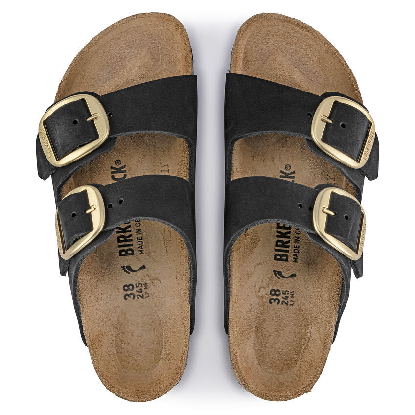 Arizona Classic Footbed : Big Buckle Black Nubuck