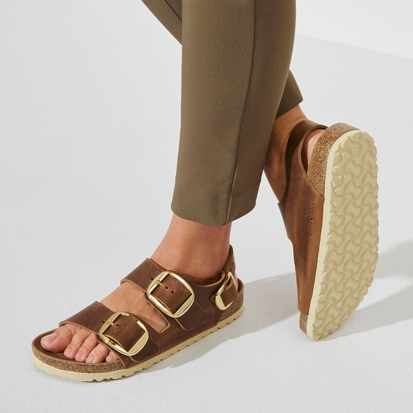 Milano Classic Footbed : Big Buckle Cognac