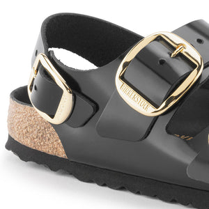 Milano Classic Footbed : Big Buckle High Shine Black