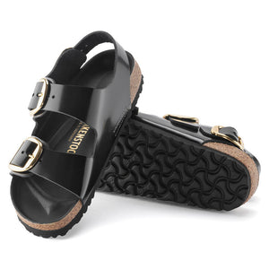 Milano Classic Footbed : Big Buckle High Shine Black