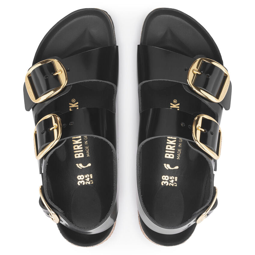 
                      
                        Milano Classic Footbed : Big Buckle High Shine Black
                      
                    