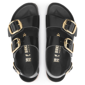 Milano Classic Footbed : Big Buckle High Shine Black