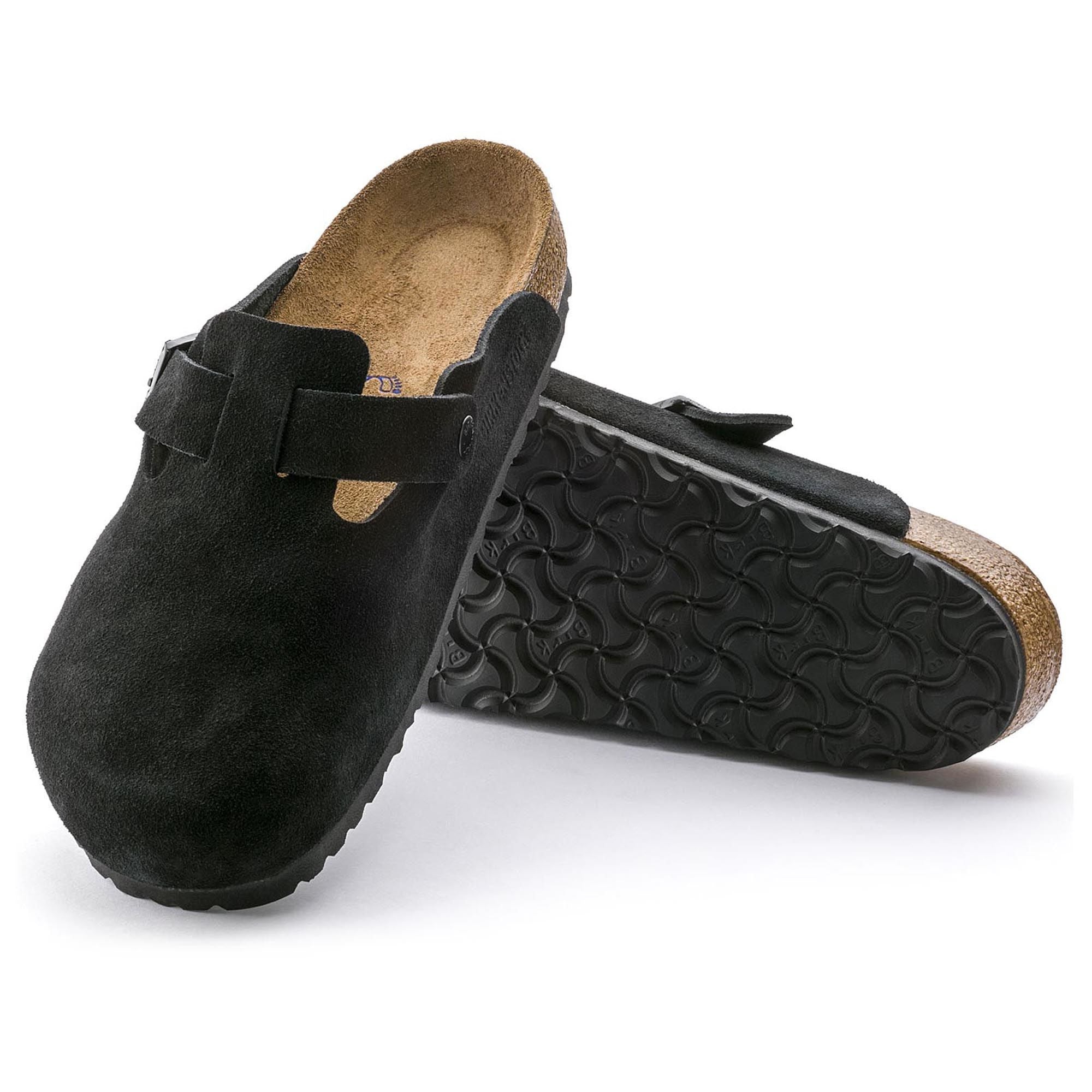 Boston Soft Footbed : Black Suede - Complete Birkenstock