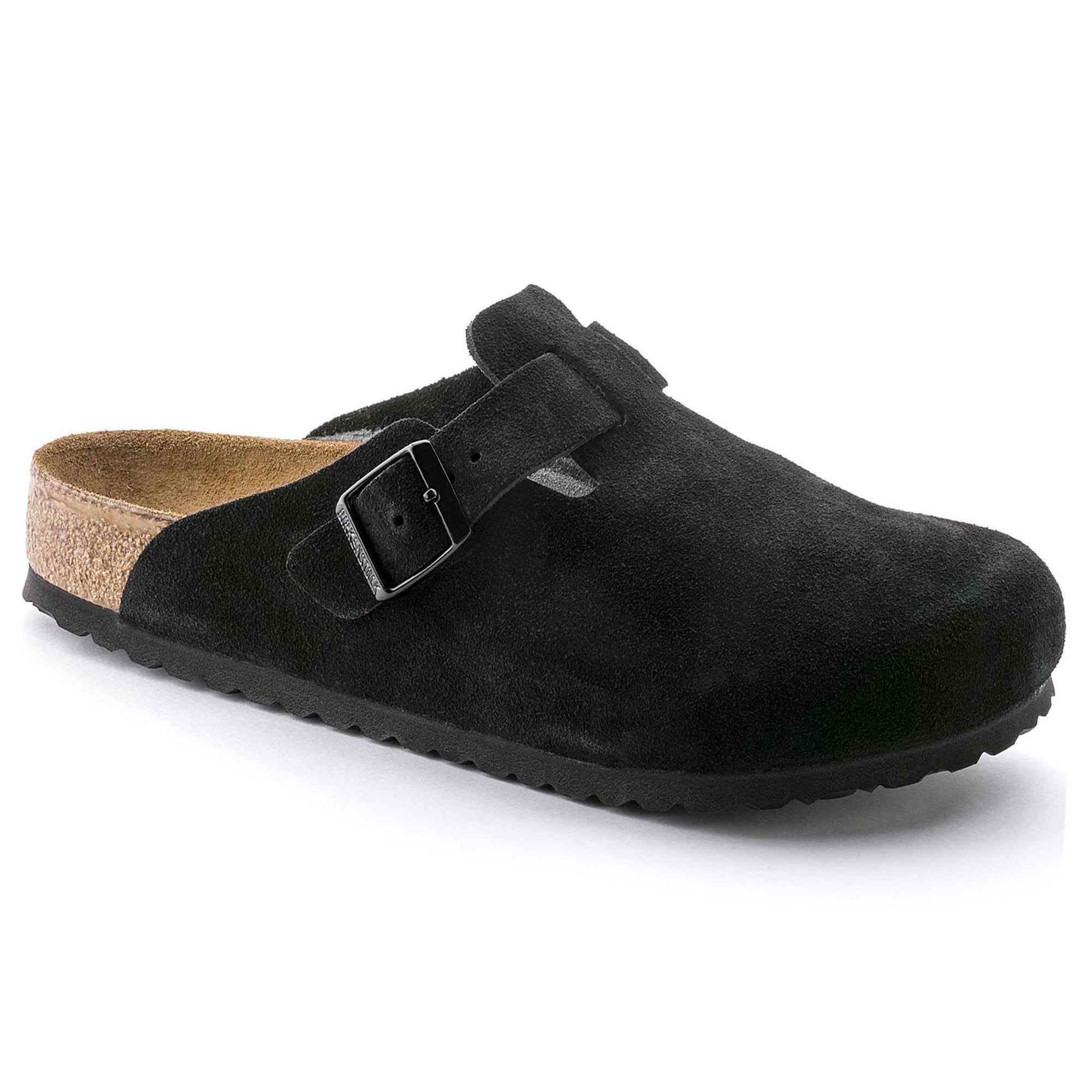 Boston Soft Footbed : Black Suede - Complete Birkenstock